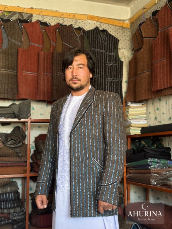 Barak Coat Brown Striped C02