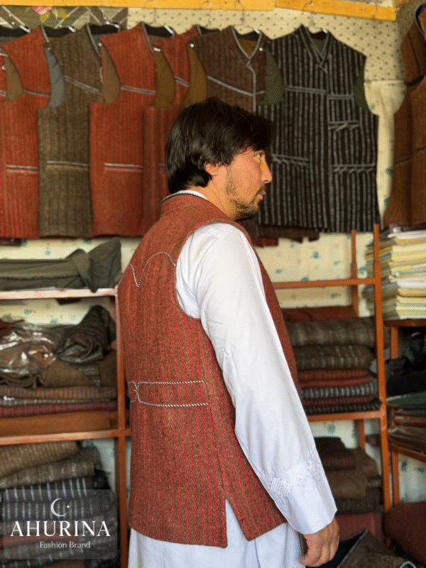 Waist Coat Striped Red ( WASKAT) - WSC01