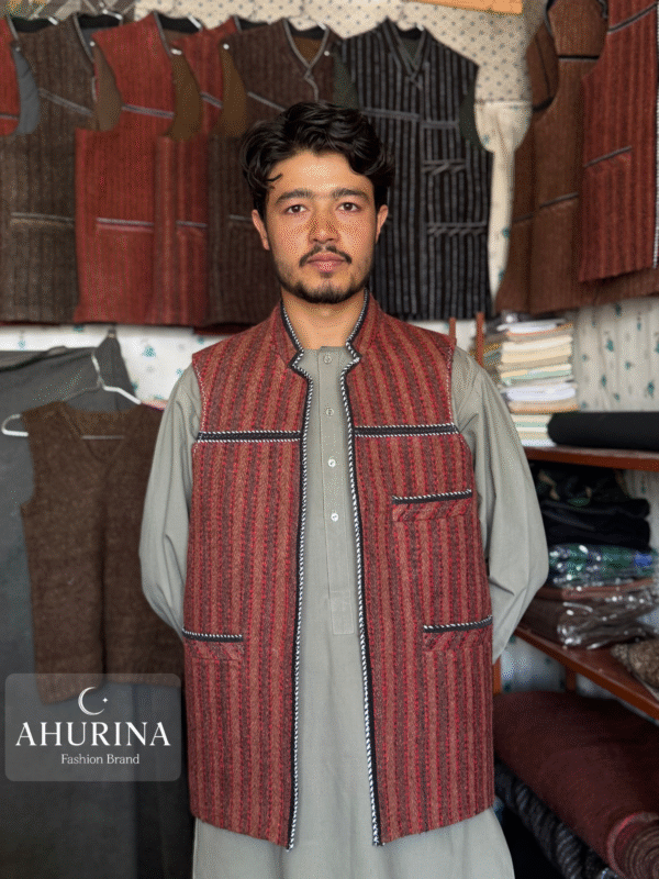 Waist Coat Brown and Red ( WASKAT) - WSC03