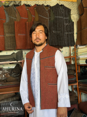 Waist Coat Striped Red ( WASKAT) - WSC01