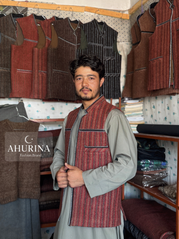 Waist Coat Brown and Red ( WASKAT) - WSC03