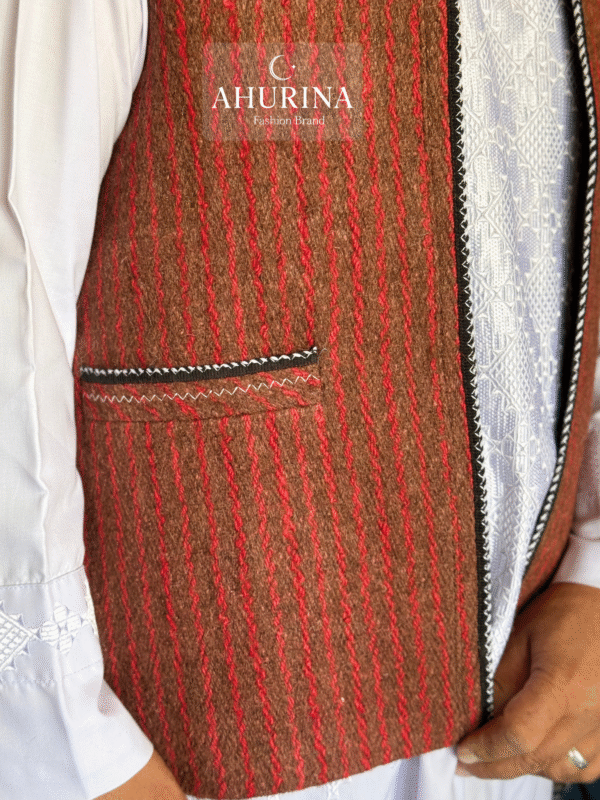 Waist Coat Striped Red ( WASKAT) - WSC01