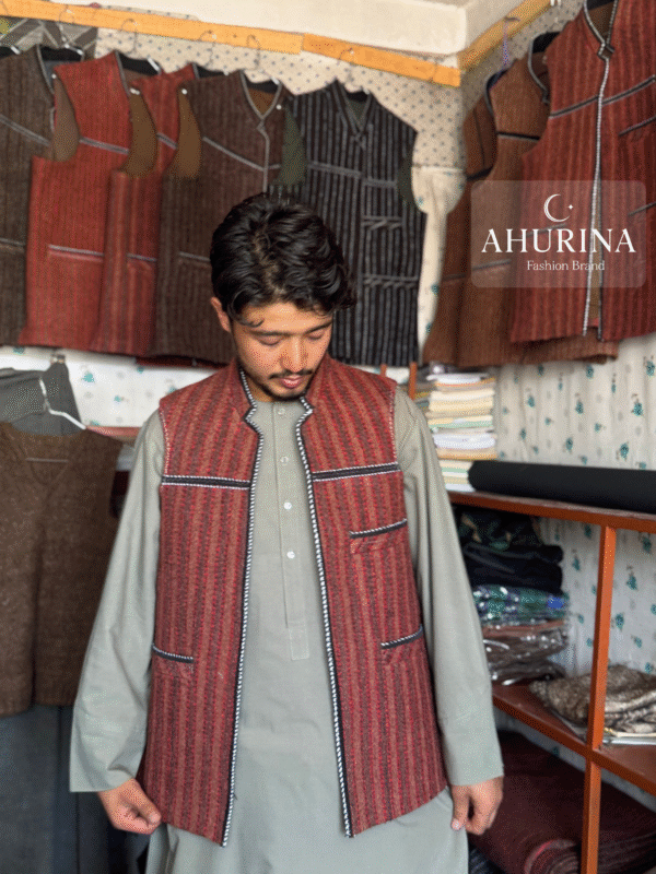 Waist Coat Brown and Red ( WASKAT) - WSC03