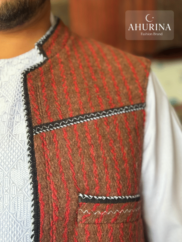 Waist Coat Striped Red ( WASKAT) - WSC01
