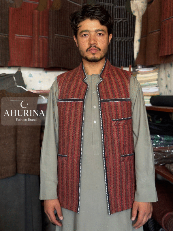 Waist Coat Brown and Red ( WASKAT) - WSC03