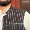 Waist Coat - Striped Navy ( WASKAT) - WSC05