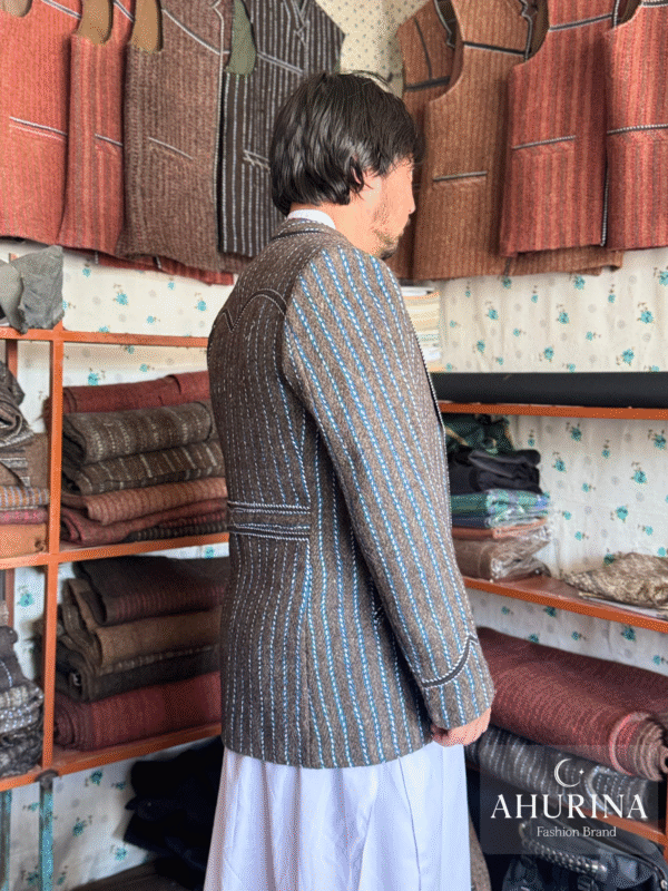 Barak Coat Brown Striped C02