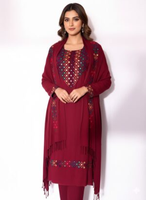 Red Rose Afghan Dress Panjabi Model Roza - Afghan Dress Panjabi Model